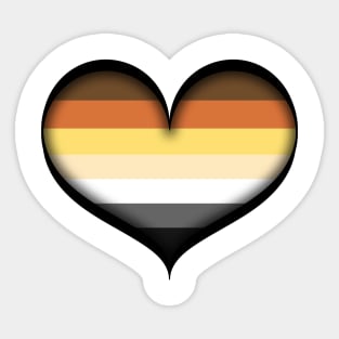 Large Vector Heart in Gay Bear Pride Flag Sticker